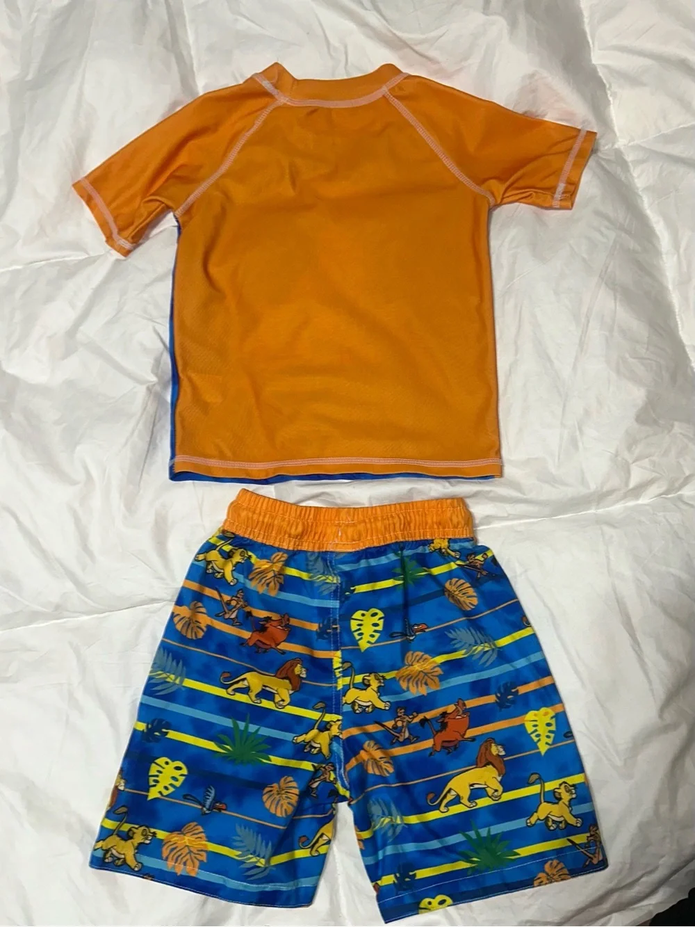 Disney Lion King Kids Rashguard Swim Set - Blue & Orange
